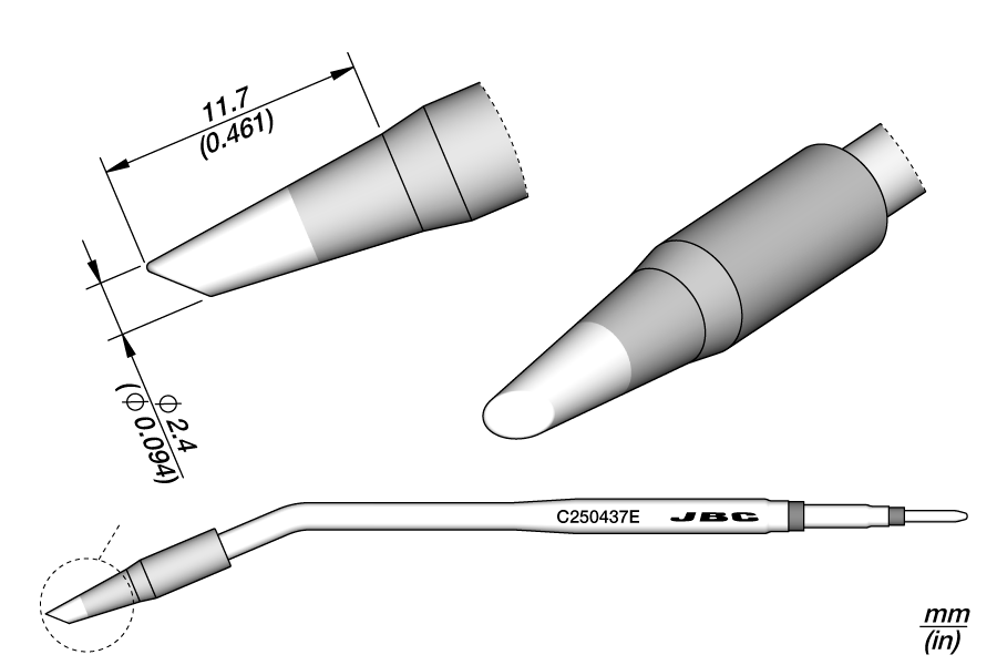 C250437E - Bevel Cartridge Ø 2.4 mm EL S2